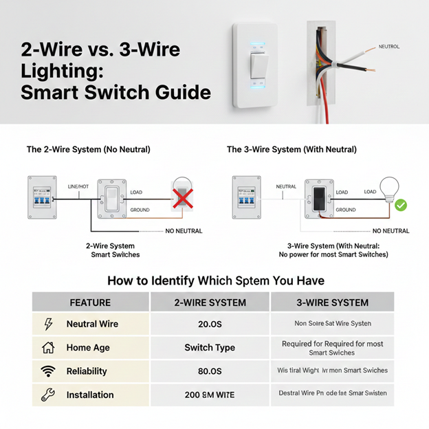 2 Wire vs 3 Wire Lighting Complete Guide for Smart Switch Installation