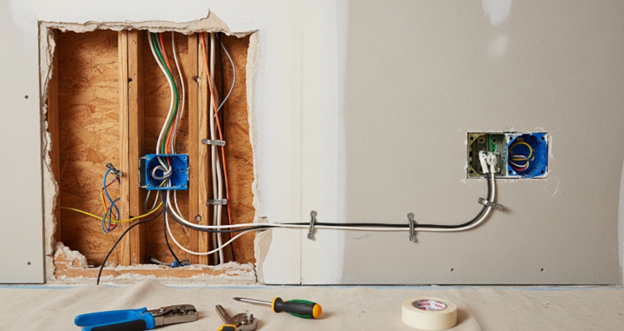 wiring without removing the drywall